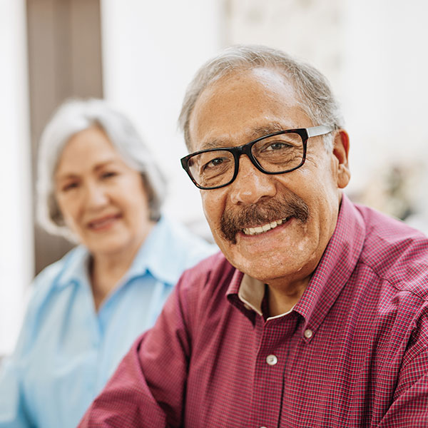 mature couple smiling